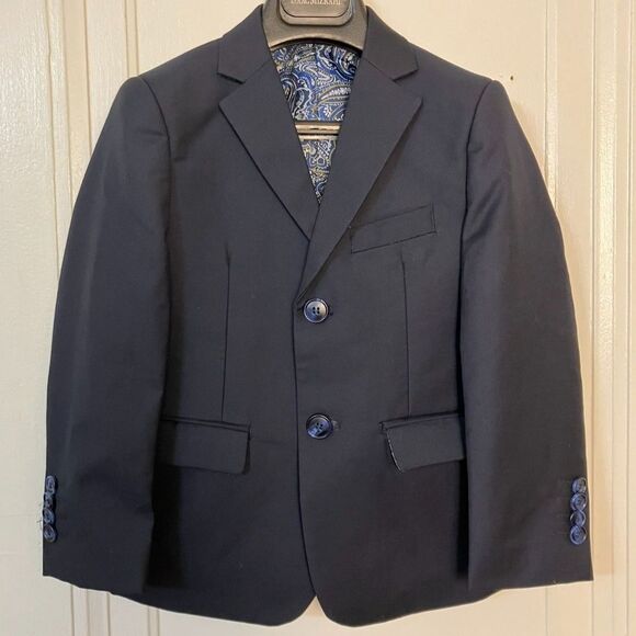 Isaac Mizrahi boys navy suit - size 5 - Picture 2 of 7